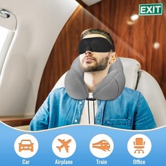 Travel Pillow Premium Memory Foam, Comfortable & Supportive Neck Pillow, Slee…