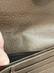 Gucci Ophidia GG Supreme Monogram Web Passport Case Wallet Beige