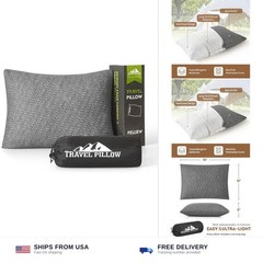 Small Shredded Memory Foam Pillow, Camping Pillow Travel Pillow – Compressibl…
