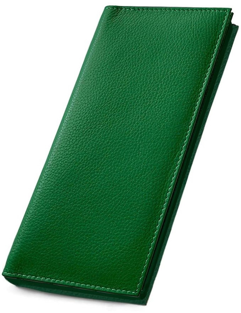 Emerald Green Basic Genuine Leather Checkbook Cover For Men & Women