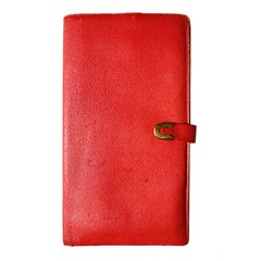 Vintage Travel Documents Wallet Red Morocco Leather West Germany