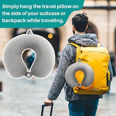 Basics Memory Foam Semicircular Neck Pillow, GreyOpens in a new window or