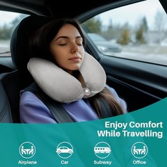 Basics Memory Foam Semicircular Neck Pillow, GreyOpens in a new window or