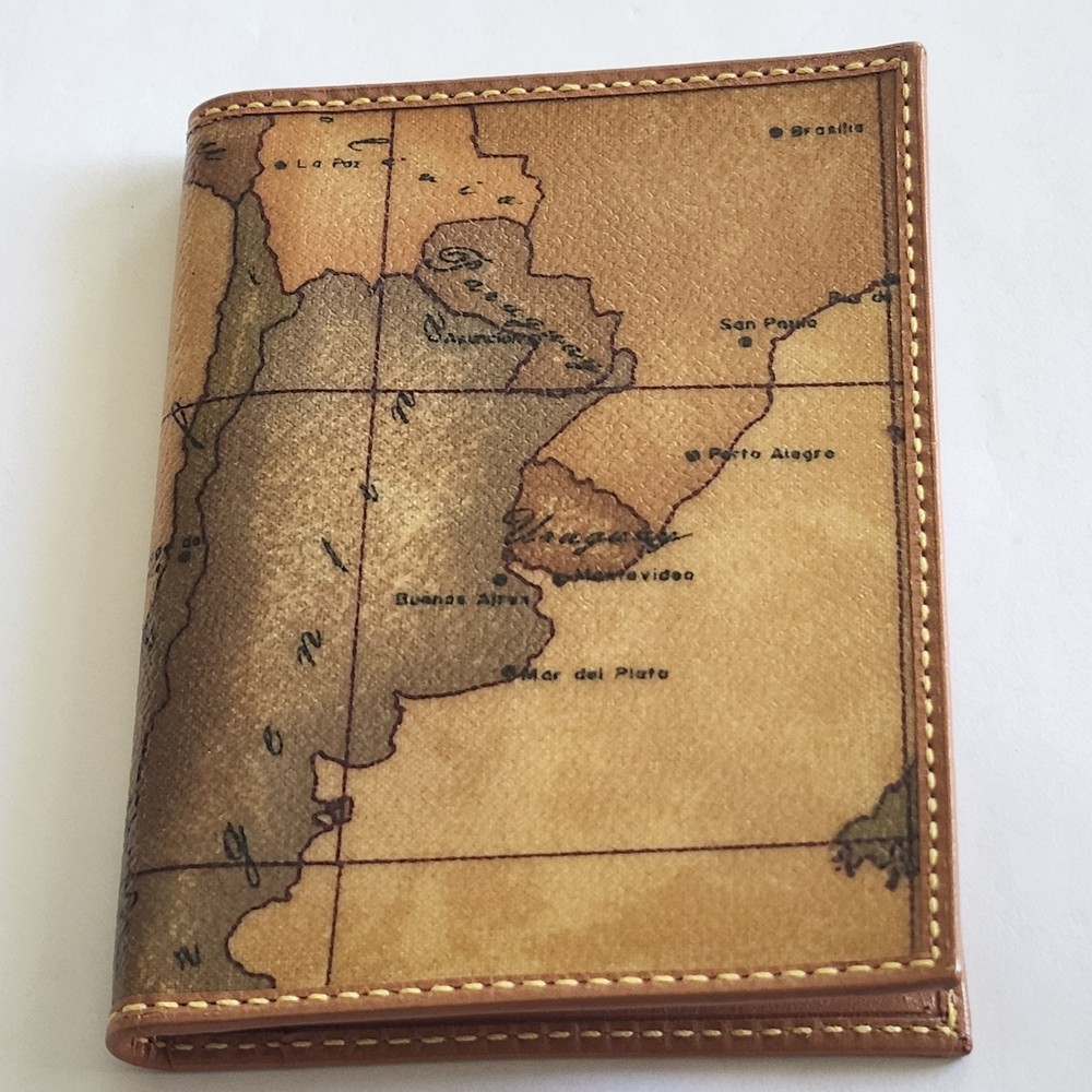Alviero Martini Prima L’Classe Bifold 9015 Argentina Map Leather Italy