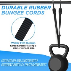 SDTC Tech 4-Pack 48 Inch Flat Bungee Cords with Hooks 48-Inch, Blue and Black