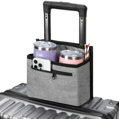 ZHCHG Luggage Travel Cup Holder Attachment for Suitcase Drink light gray