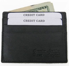 Black Leather Mens Thin Wallet Compact Flat Credit Card ID Holder U.S Seller