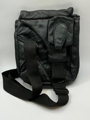 Crossbody Leather Bag Unisex Travel Black Organizational 10” x 8” Buxton