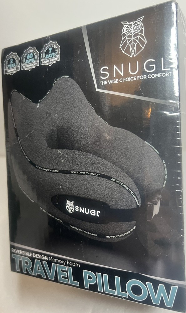 New! SNUGL Memory Foam Neck Support Pillow Cushion Marlin Blue Great For Travel!