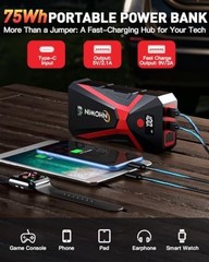 Portable 4000A Car Jump Starter 4-in-1 12V Battery Charger Power Bank LED Flashl
