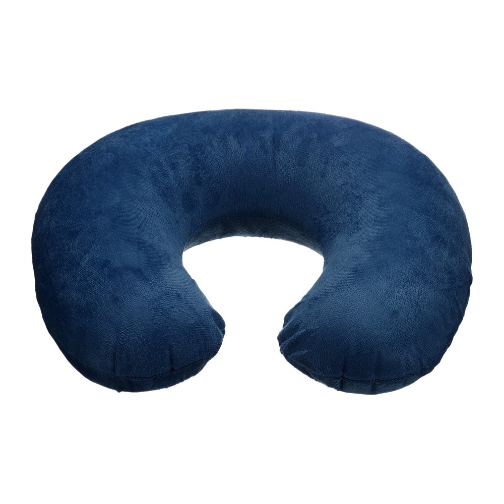 Inflatable Travel Pillow Airplane Neck Pillow Soft Plush, Dark Blue