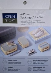 Open Story 4-Piece Packing Cube Set For Travel Luggage Taupe NEW