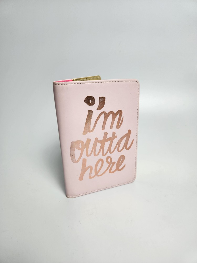 Ban.do Pink And Gold Leather Passport Holder Card Wallet Travel Accessories