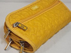 Lug Quilted Yellow FLIPPER Jewelry Clutch Wristlet Travel Organizer 7.5x4x1.5