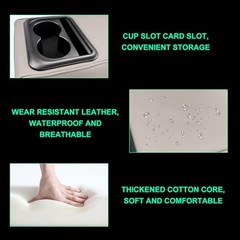 Car Center Console Armrest Pillow, Memory Foam Auto Armrest Box Cover with Gray