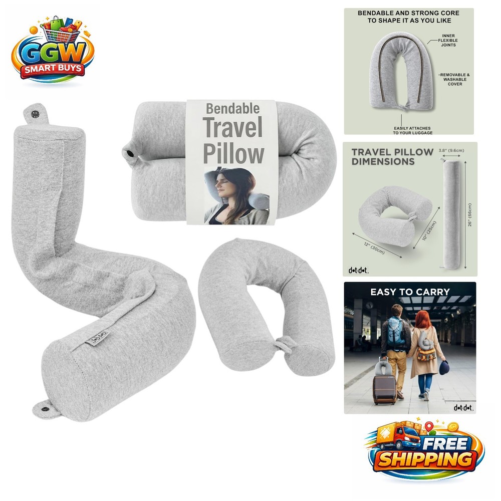 Washable Twistable Neck Pillow – Perfect Travel Buddy for Airplane & Road Trips