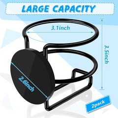 Magnetic Cup Holder, 2 Pack Portable Holder for Tractor Mower Truck Black
