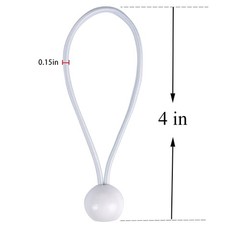 AOPRIE 30 Pcs Bungee Cords with Balls 4 inch White Ball Bungees 4 In,