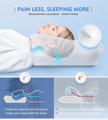 Ergonomic Adjustable Cervical Memory Foam Pillow for Neck Pain & Better Sleep
