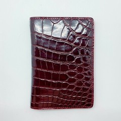 Handmade Genuine wine red Crocodile passport holder case Free economy shipping