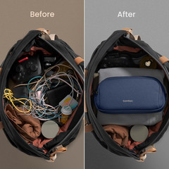 Electronic Organizer Travel Case, Water Resistant Dual Compartment Tech Pouch Ca