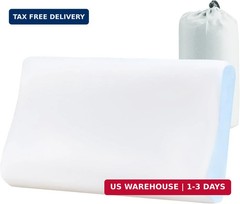 YOUR MOON Memory Foam Travel Pillow, Pure Cotton Cover, Ergonomic Wave Compressi
