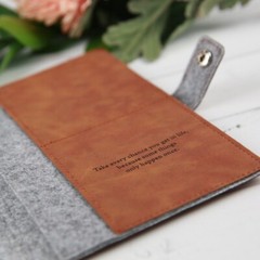 Personalised Engraved Name Initials Tan Brown Leatherette Passport Holder Wallet