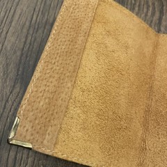 Leather Embossed /Painted Passport Cover Ancient Cave Drawings Made In Mongolia