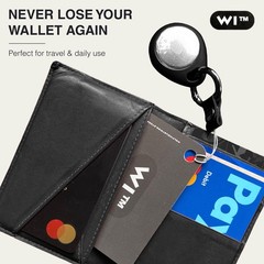 SafeTag Wallet AirTag Holder for Apple AirTag with Key Ring and Key Ring Black 1
