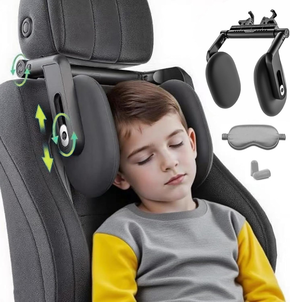 Car Headrest Pillow, Adjustable Car Headrest,Thickened Memory Foam Road Pal Head