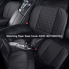 Black Panther 1 Pair Front Seat Covers Luxury Faux Leather Bottom Seat A-Black