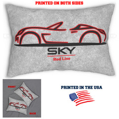 DigiRods Saturn Sky Red Line Side View Silhouette Car Decor Large Lumbar Pillow