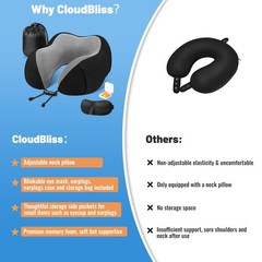 Travel Pillow Premium Memory Foam, Comfortable & Supportive Neck Pillow, Slee…