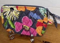 Vera Bradley Nomadic Cosmetic Bag Zip Pouch Quilted Cotton Boho Retired 7”