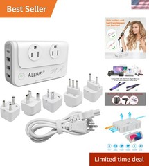 Patented Voltage Converter with 6 Outlets – Perfect for Global Hair Styling