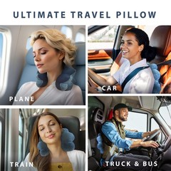 Total Pillow Travel Neck, Head, and Lumbar Support Pillow, Fleece Twistable Trav