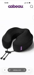 Cabeau Travel Neck Pillow Black Memory Foam Removable Washable Cover. New