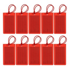 10 Pcs Luggage Tags for Suitcases, Flexible PVC Luggage Tag, Red