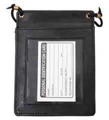 RFID Blocking Leather Passport Holder Credit Card Organizer Neck Strap Lanyard