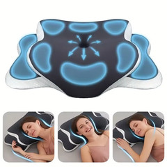 Ergonomic Memory Foam Butterfly Neck Pillow, C-Shaped/Adjustable Dual Height, Tr