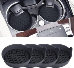 Amooca Automotive Cup Holders Universal Car Coaster 4 pack, Black