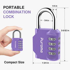 2 Pack Combination Lock for Locker 4 Digit Outdoor Waterproof Padlock for Sch…