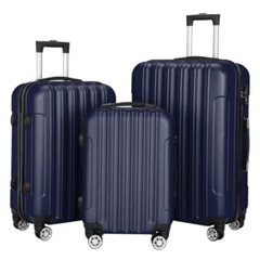 Navy Blue 3 in1 Multi Large Capacity Traveling Storage Suitcase Luggage Set
