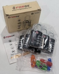 6 Pk Black Forge TSA Luggage Lock Locks Combination Lock TSA17019 4 Digit Combo