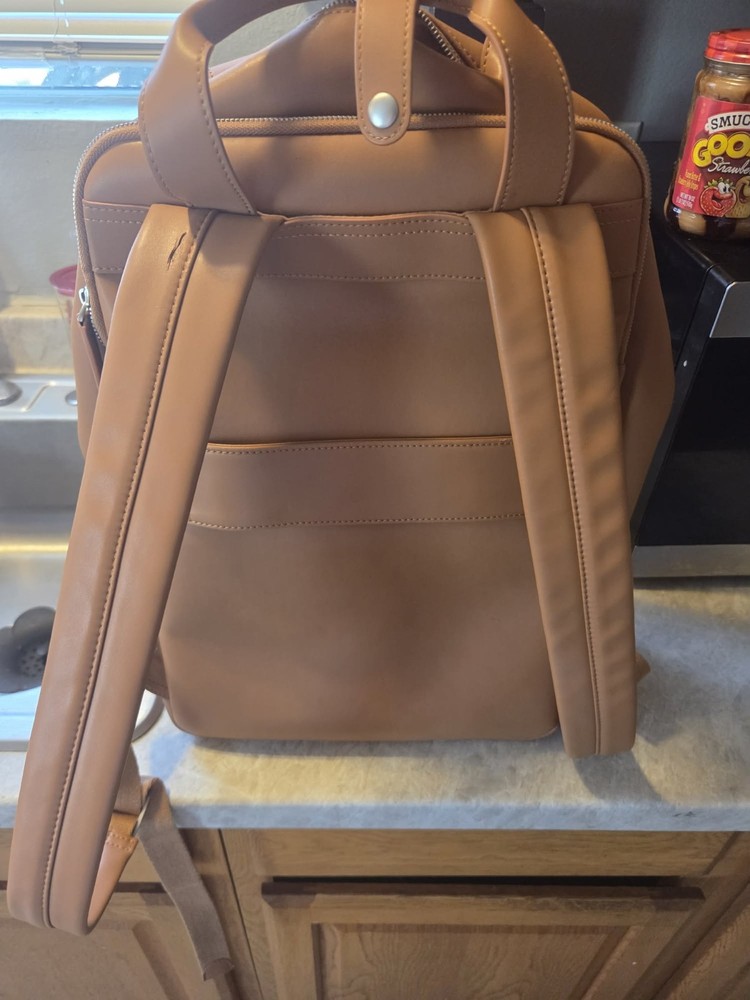 Monos Metro Vegan Leather Backpack Saddle Tan