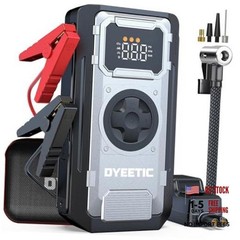 5000A Portable Car Jump Starter with 150PSI Air Compressor, 12V Car Black