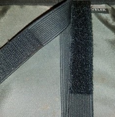 LL Bean Traveler Bi-fold Organizer Wallet Olive Green Adj Straps 7x6in closed