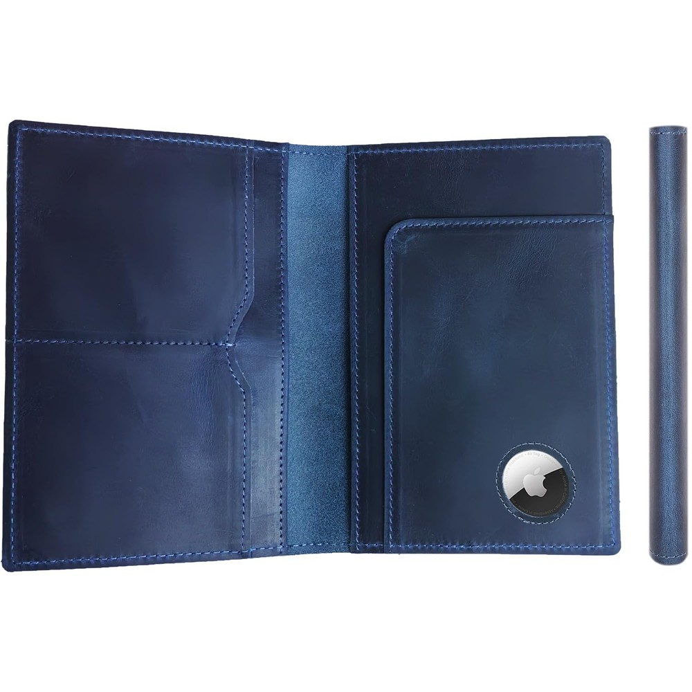 Albatross Leather Travel Passport Holder, Minimalist Design, Full Grain Leath…