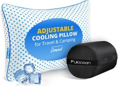 Small Cooling Memory Foam Pillow for Travel & Camping, Compressible Original …