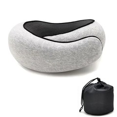 Almohada de viaje para el cuello, espuma viscoelástica, almohada en forma de U,